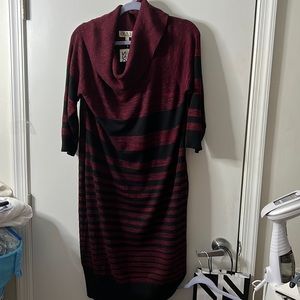 NWT Pink Rose Stripe Sweater Dress  Women’s Size 2X